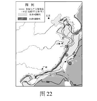 高等院校招生全國統(tǒng)一考試（江蘇卷）地理試題22