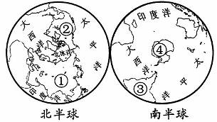 《第一節(jié)大洲和大洋》地理測試題6
