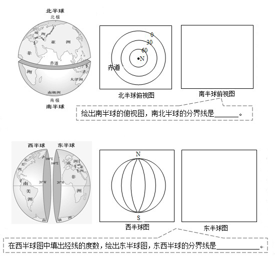 《地球和地球儀》地理同步試題5