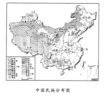 八年級(jí)地理《第三節(jié)民族》測(cè)試題1