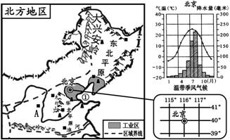 《北方地區(qū)的自然特征與農(nóng)業(yè)》八年級(jí)地理同步測試3
