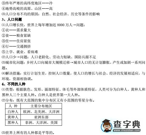 七年級地理上冊知識點--第四章2