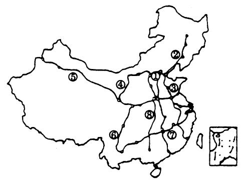 中考地理輔導(dǎo)：中國的鐵路和公路--反饋練習(xí)2