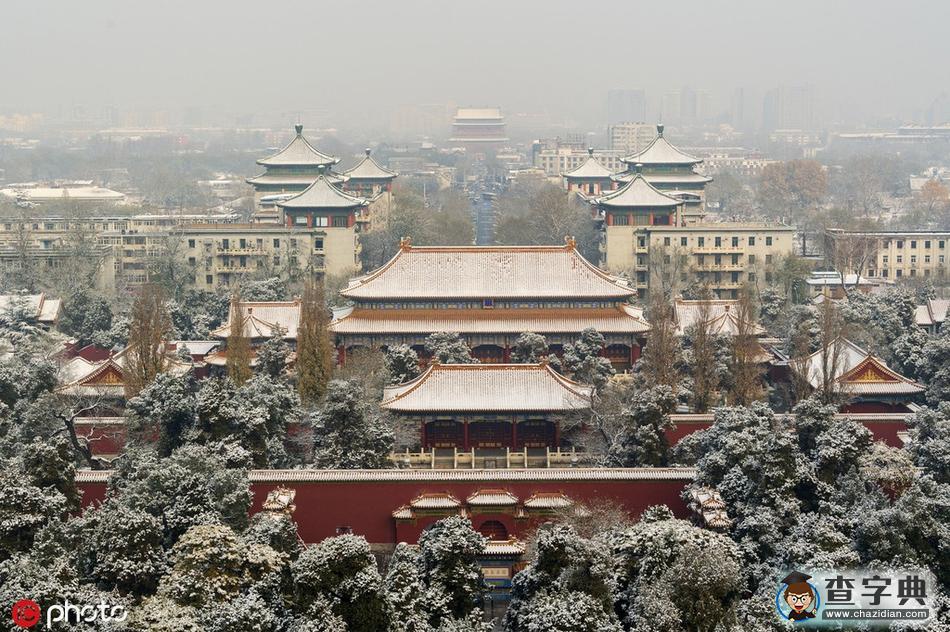 登高景山眺望北京故宮下雪，紫禁城就驚艷了全世界7