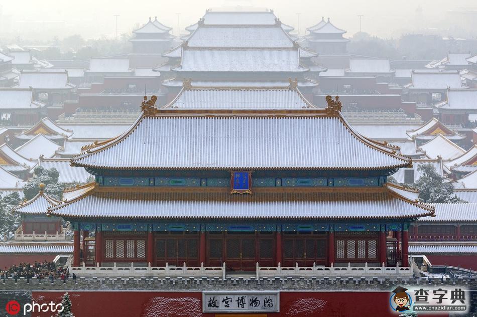 登高景山眺望北京故宮下雪，紫禁城就驚艷了全世界4
