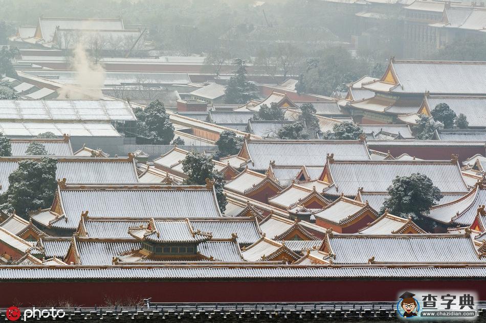登高景山眺望北京故宮下雪，紫禁城就驚艷了全世界5
