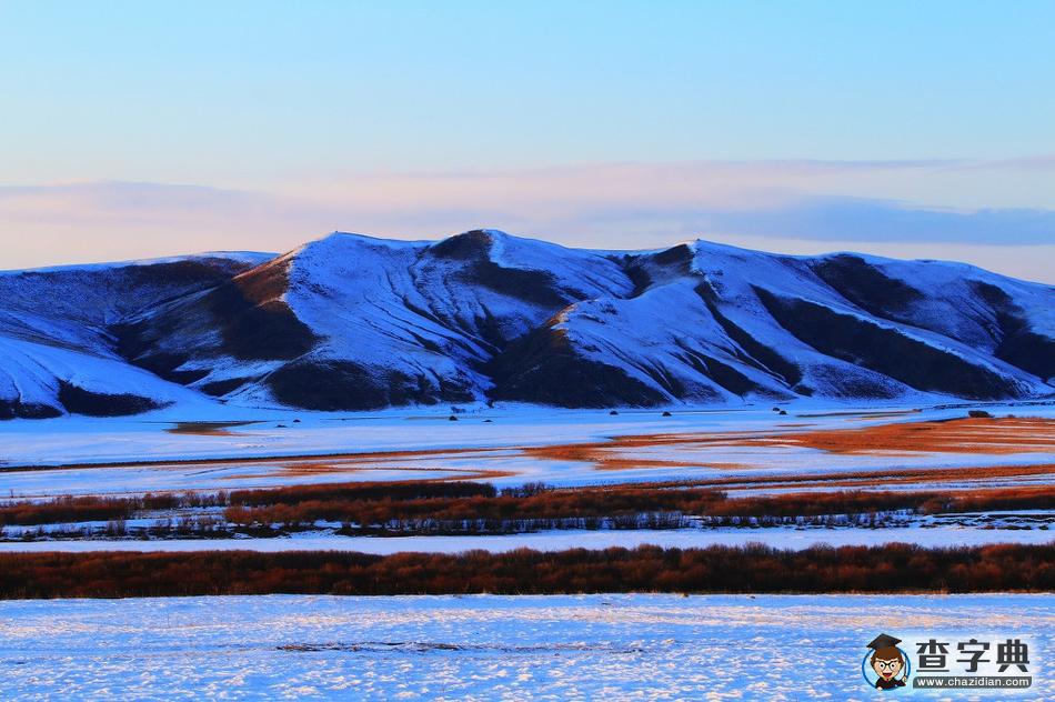 內(nèi)蒙古呼倫貝爾雪域遼闊 原野夕陽暮色壯觀4