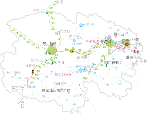 青海地圖 青海旅游景點(diǎn)地圖全圖1
