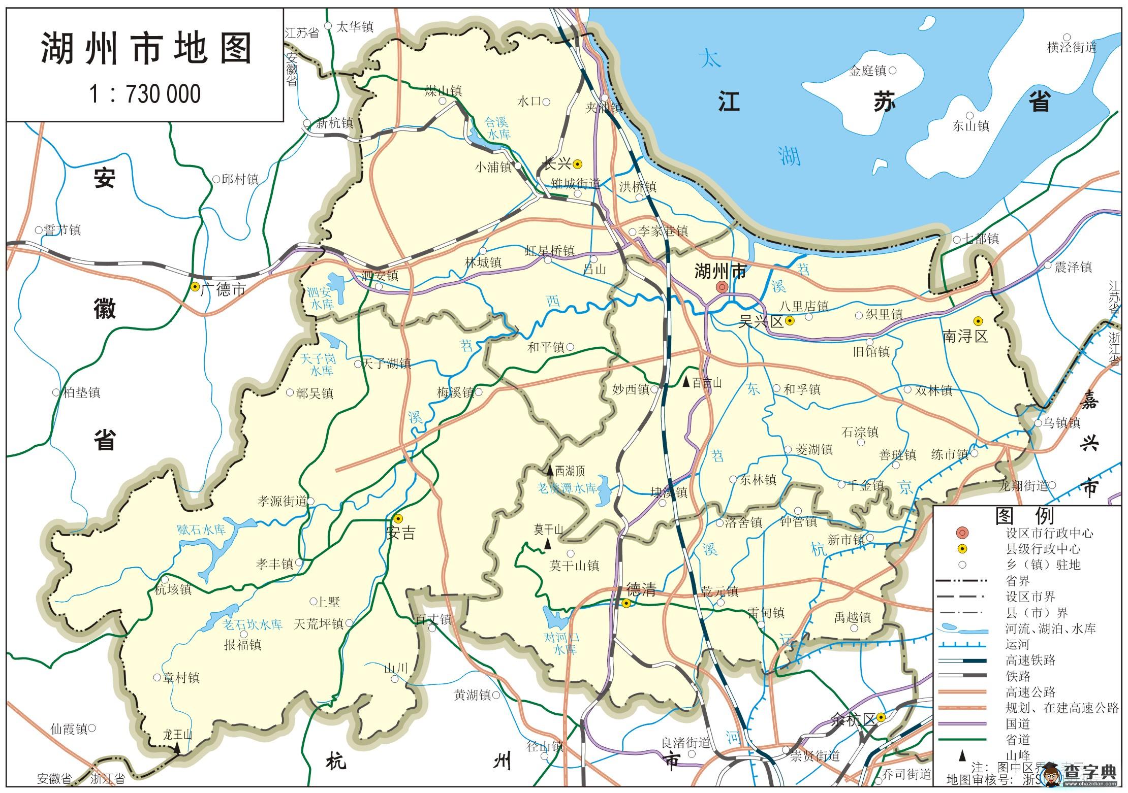 浙江湖州在地圖上的位置 湖州地圖位置3